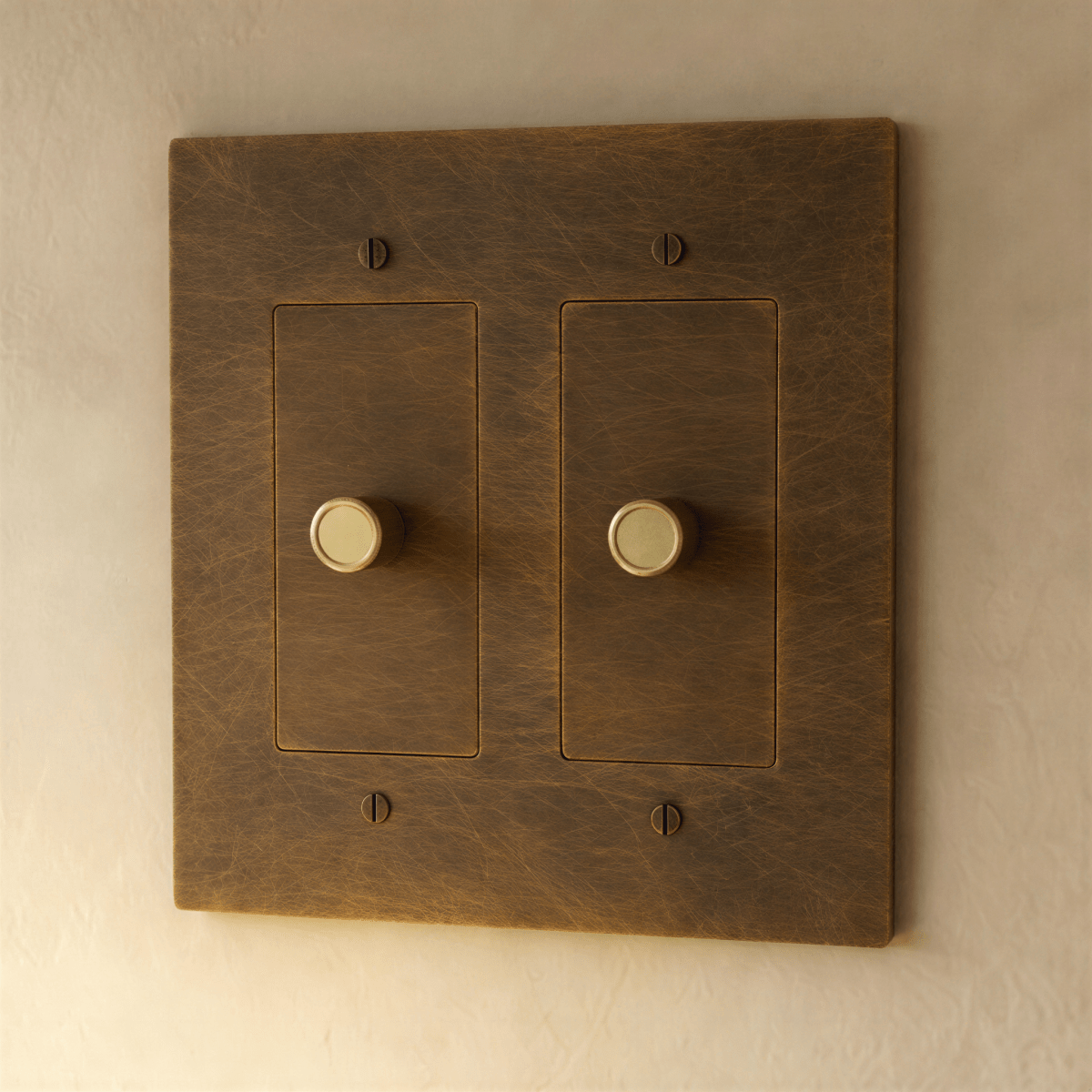 Solid Brass Dimmer Switch Knurled Grip – 7 Finishes | Qonforta