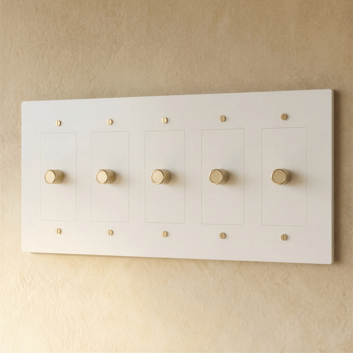 Solid Brass Dimmer Switch Knurled Grip – 7 Finishes | Qonforta