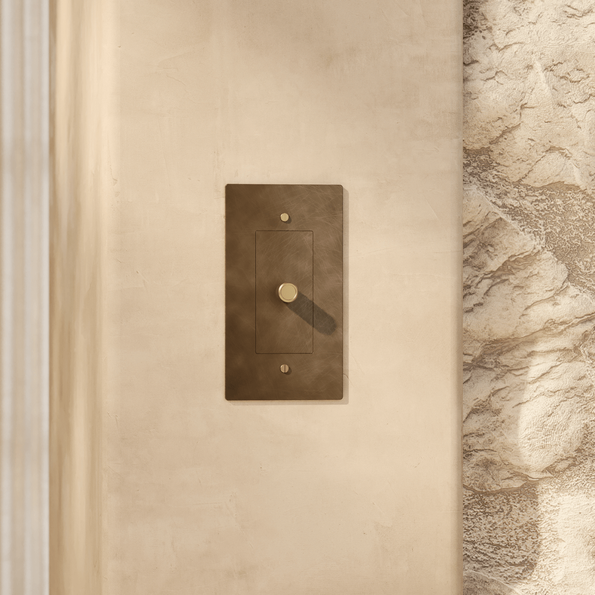 Solid Brass Dimmer Switch Knurled Grip – 7 Finishes | Qonforta