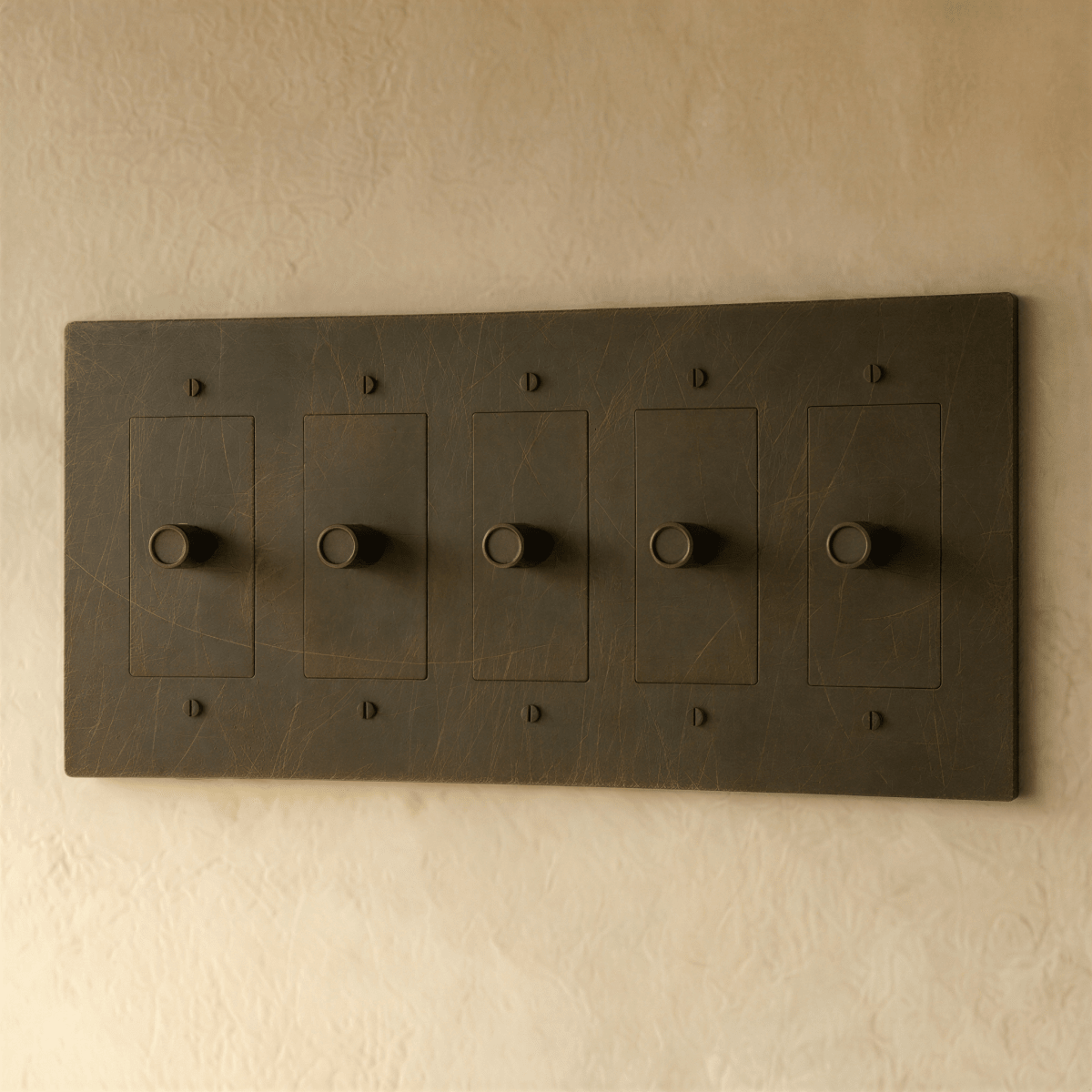 Solid Brass Dimmer Switch Knurled Grip – 7 Finishes | Qonforta