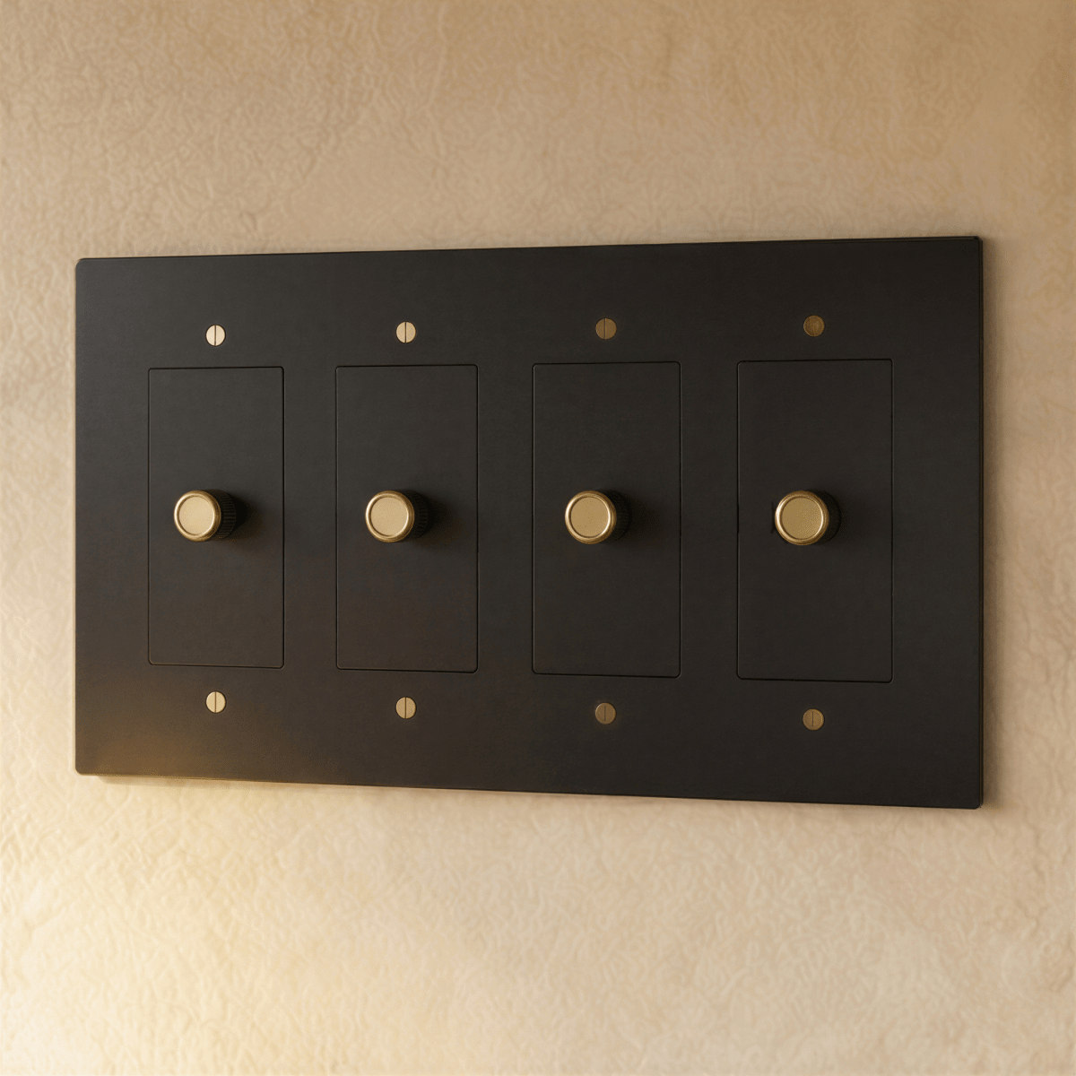 Solid Brass Dimmer Switch Knurled Grip – 7 Finishes | Qonforta