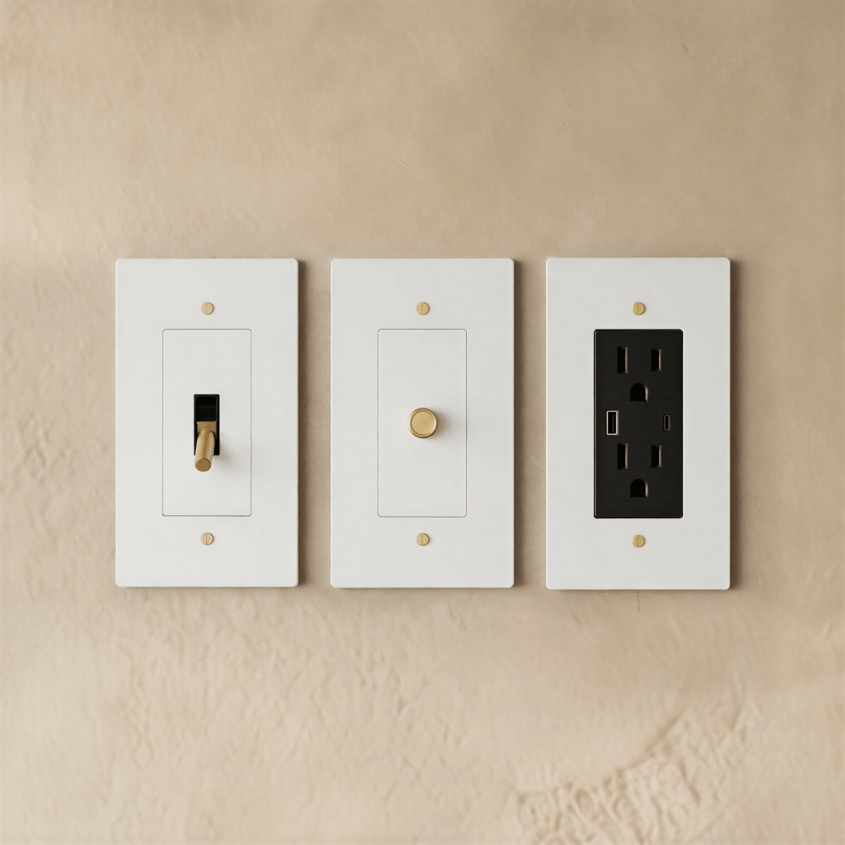 Brass Switch & Outlet Sample Kit Dimmable – 7 Finishes | Qonforta