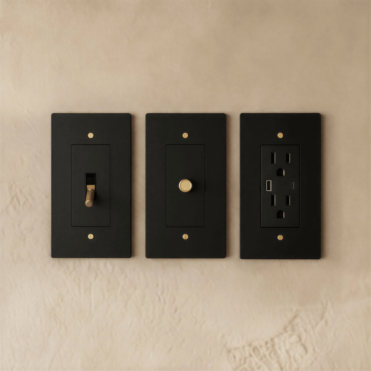 Brass Switch & Outlet Sample Kit Dimmable – 7 Finishes | Qonforta