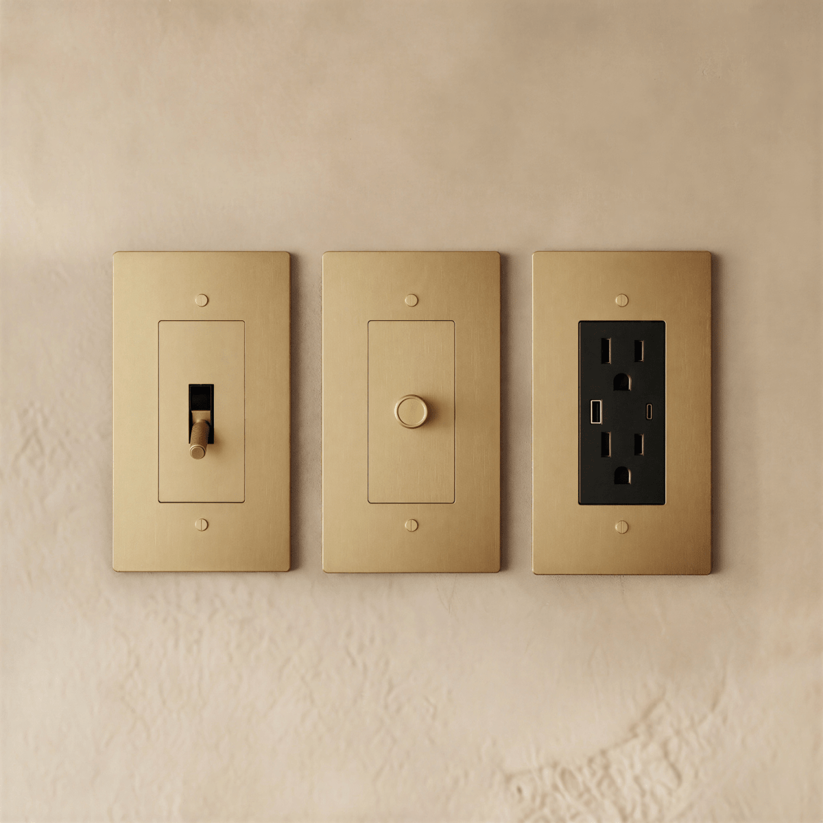 Brass Switch & Outlet Sample Kit Dimmable – 7 Finishes | Qonforta
