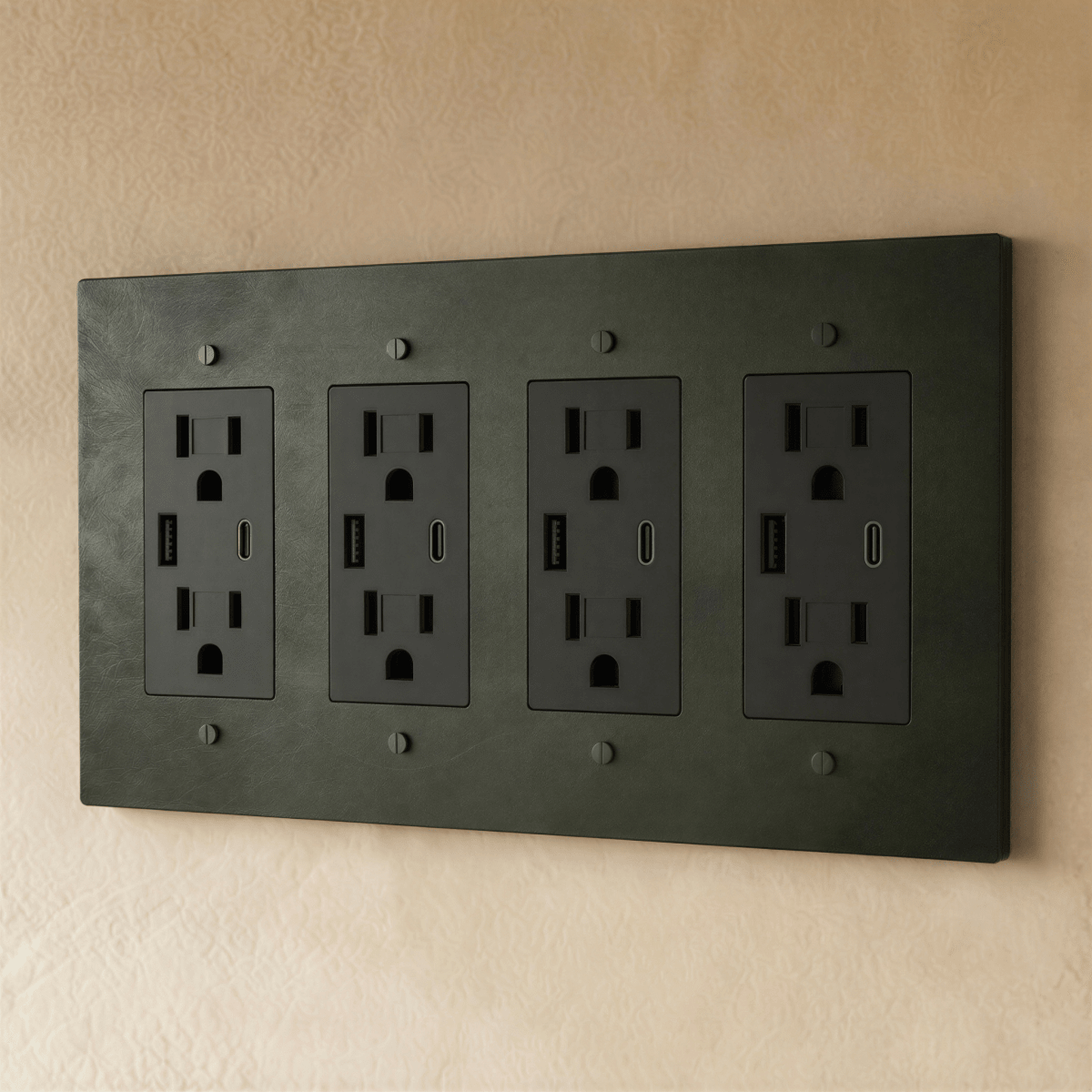 Solid Brass Wall Outlet USB-C GFCI – 7 Finishes | Qonforta