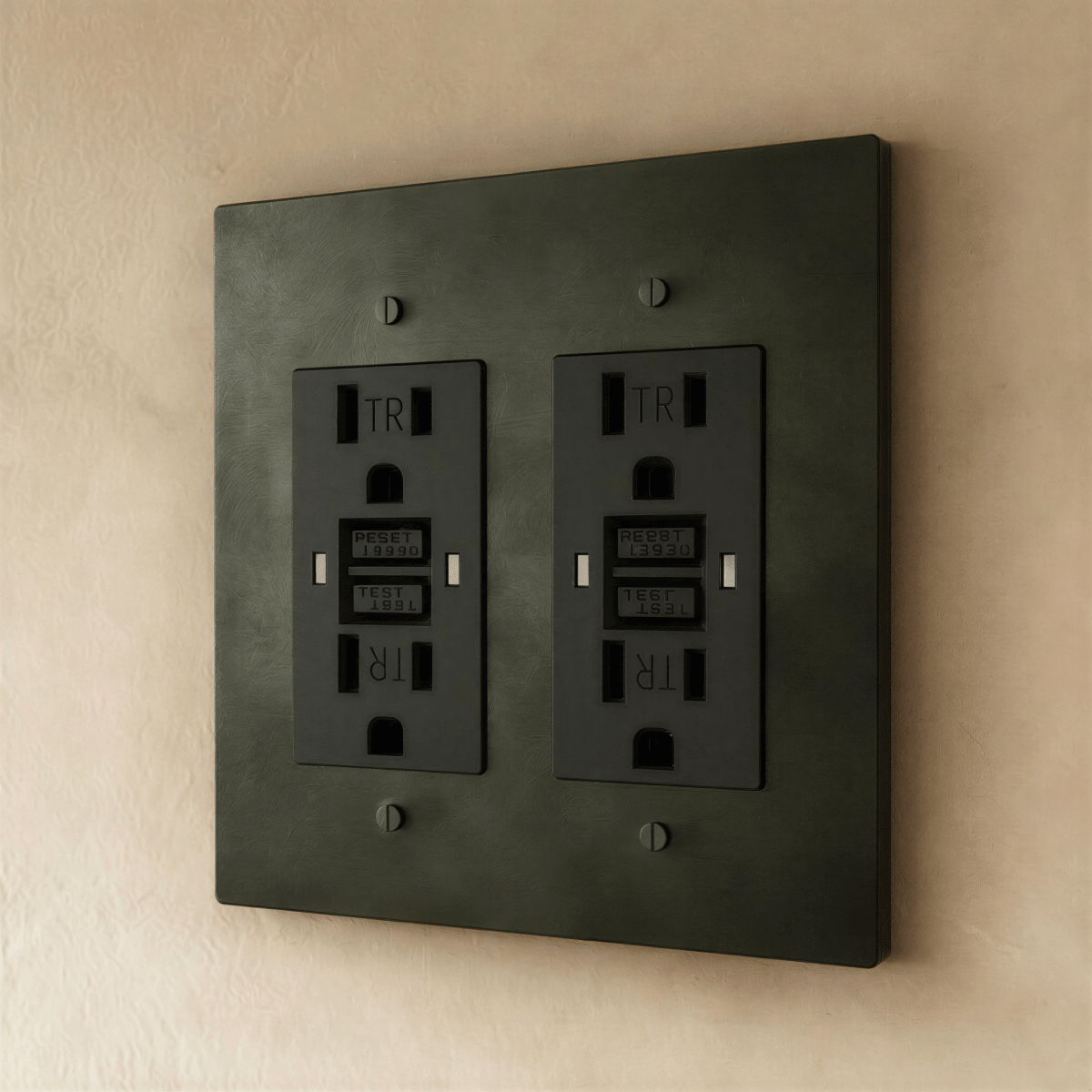 Solid Brass Wall Outlet USB-C GFCI – 7 Finishes | Qonforta