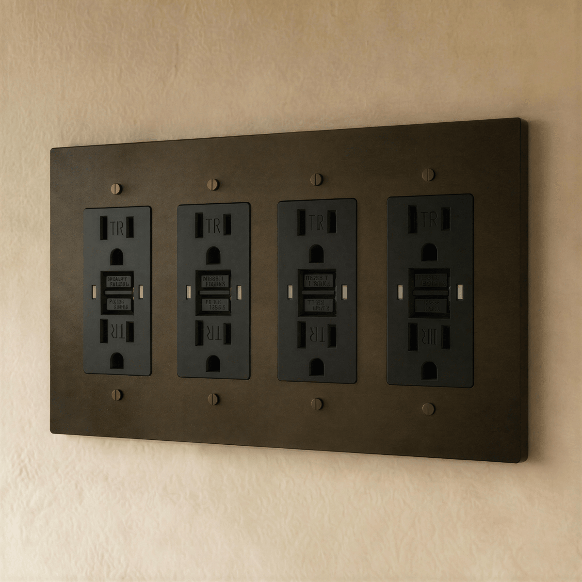Solid Brass Wall Outlet USB-C GFCI – 7 Finishes | Qonforta