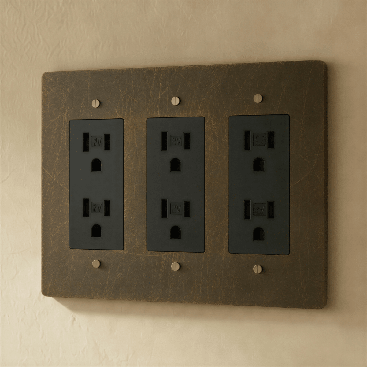 Solid Brass Wall Outlet USB-C GFCI – 7 Finishes | Qonforta