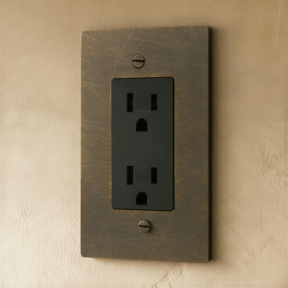 Solid Brass Wall Outlet USB-C GFCI – 7 Finishes | Qonforta