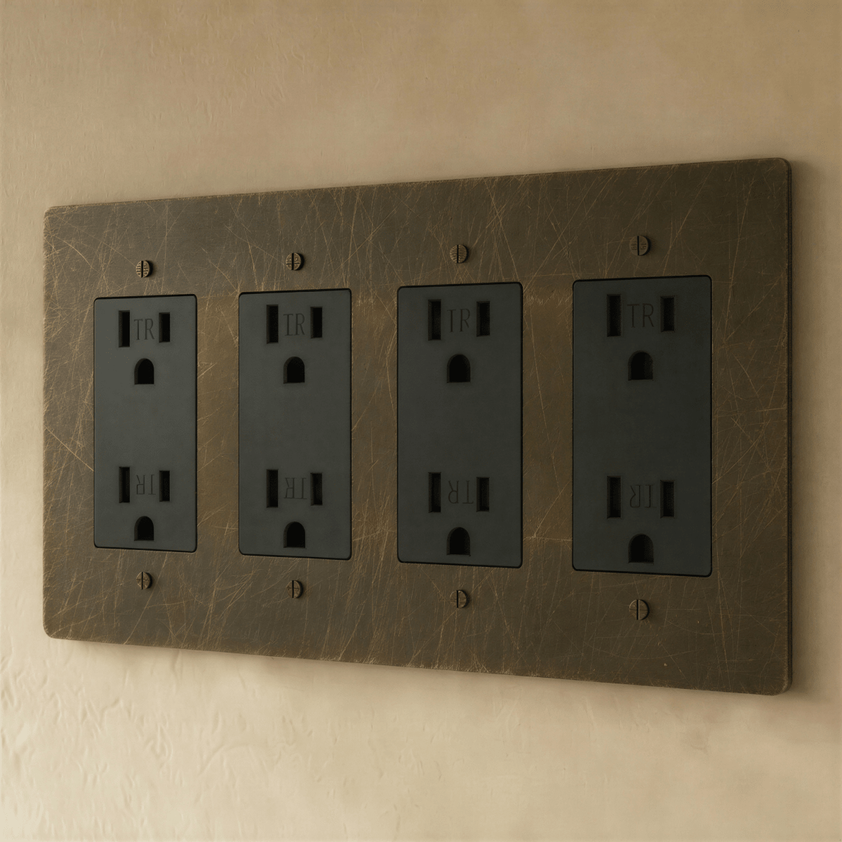 Solid Brass Wall Outlet USB-C GFCI – 7 Finishes | Qonforta