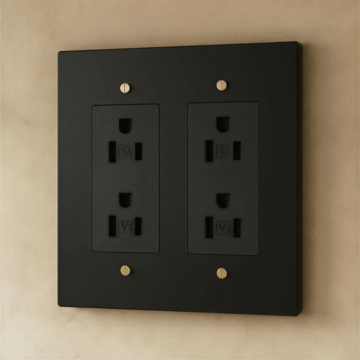 Solid Brass Wall Outlet USB-C GFCI – 7 Finishes | Qonforta
