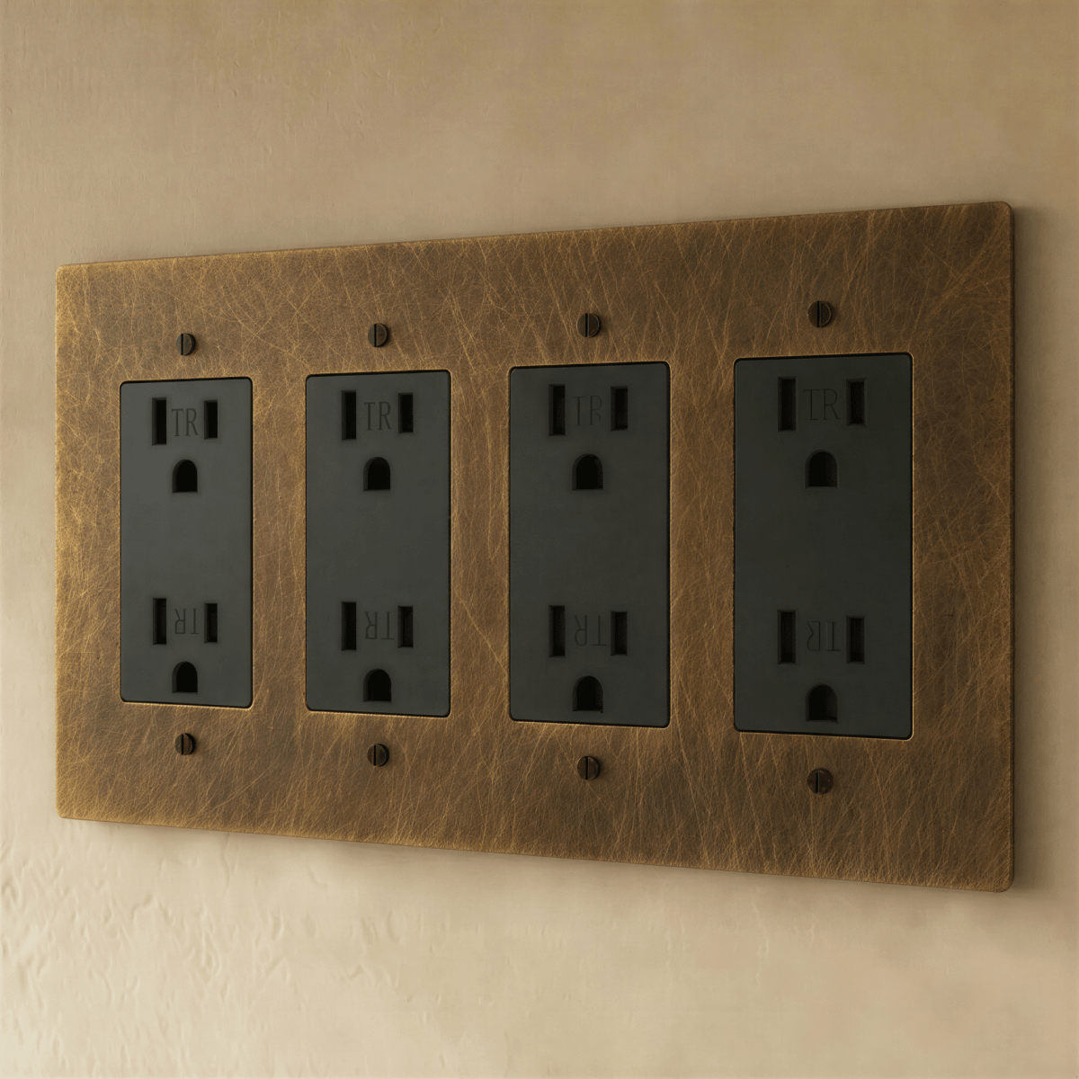 Solid Brass Wall Outlet USB-C GFCI – 7 Finishes | Qonforta