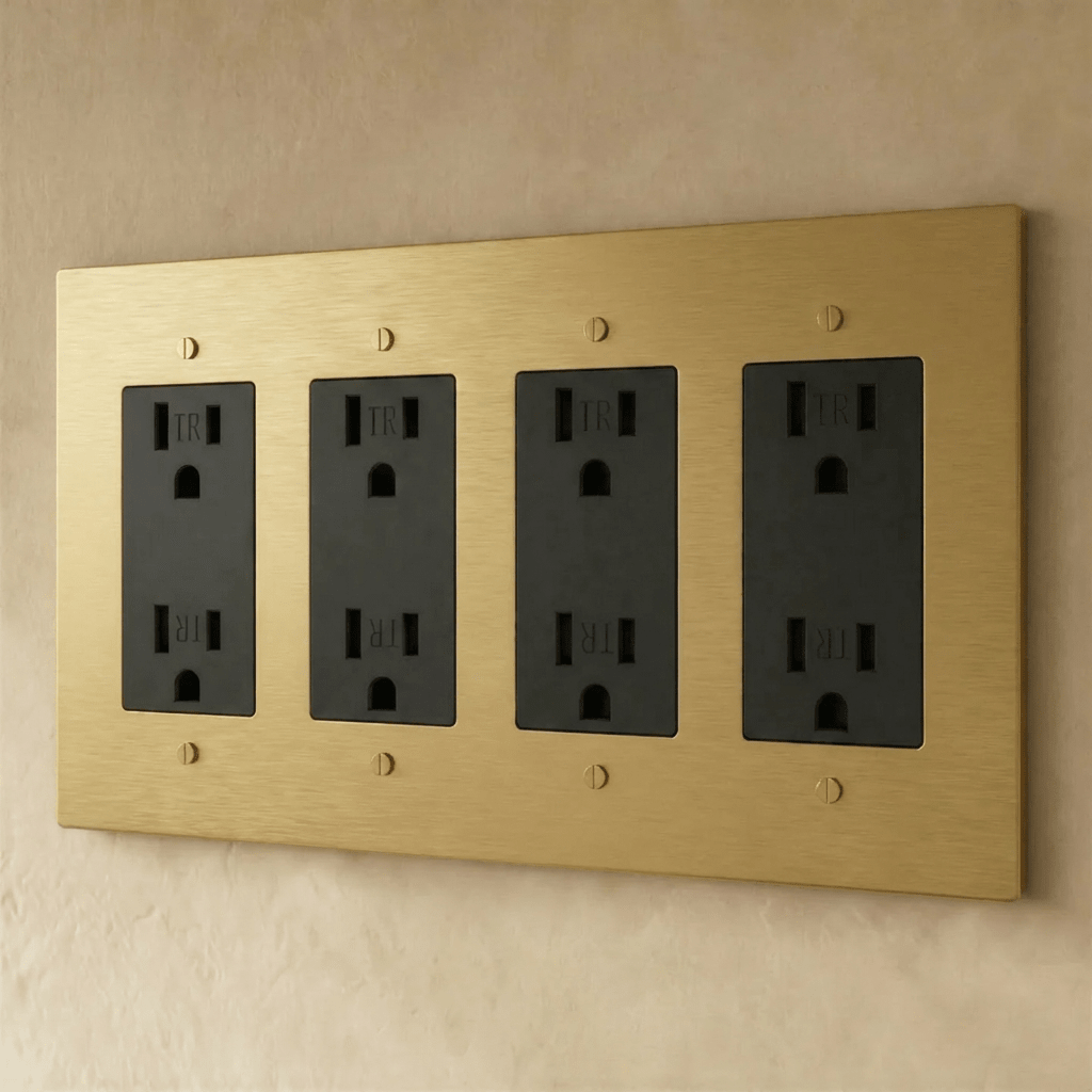 Solid Brass Wall Outlet USB-C GFCI – 7 Finishes | Qonforta