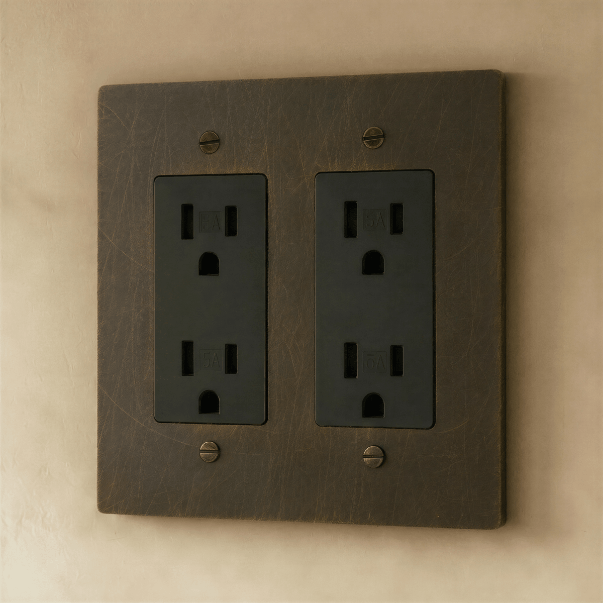Solid Brass Wall Outlet USB-C GFCI – 7 Finishes | Qonforta