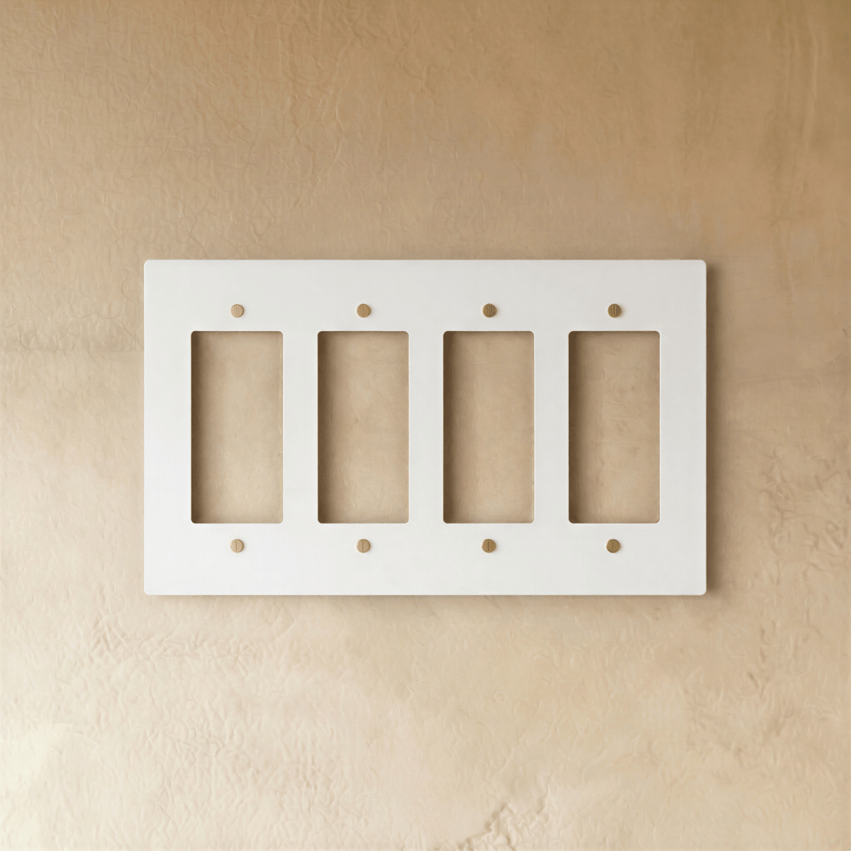White Brass Wall Plate Universal Fit – 1 to 5 Gang | Qonforta
