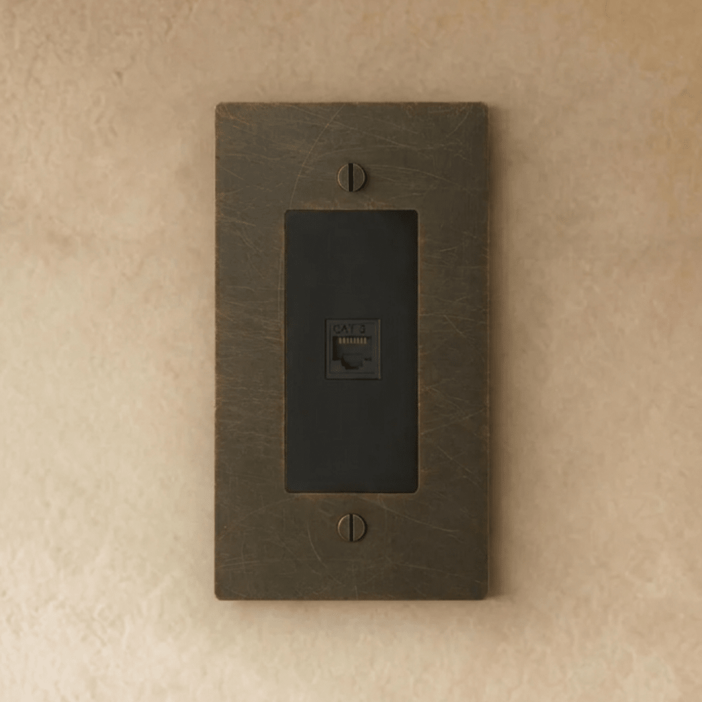 Brass Telephone Socket RJ11 Wall Plate – 9 Finishes | Qonforta