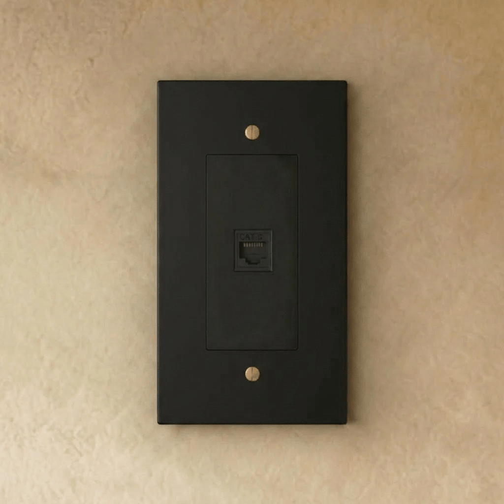 Brass Telephone Socket RJ11 Wall Plate – 9 Finishes | Qonforta
