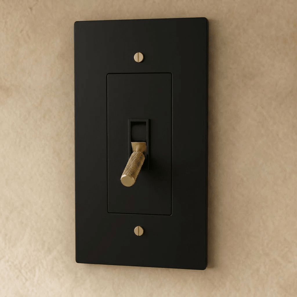 Solid Brass Toggle Light Switch – 7 Finishes | Qonforta