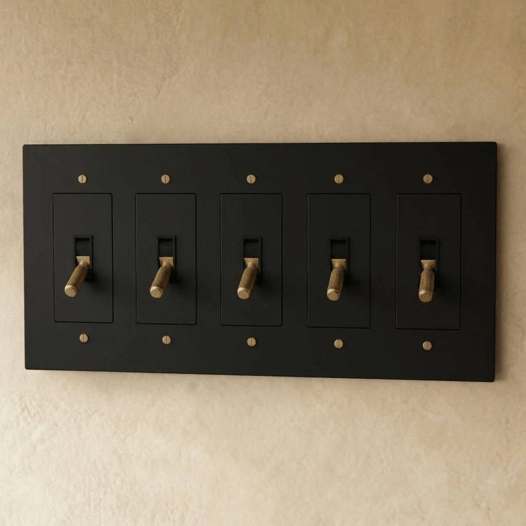 Solid Brass Toggle Light Switch – 7 Finishes | Qonforta