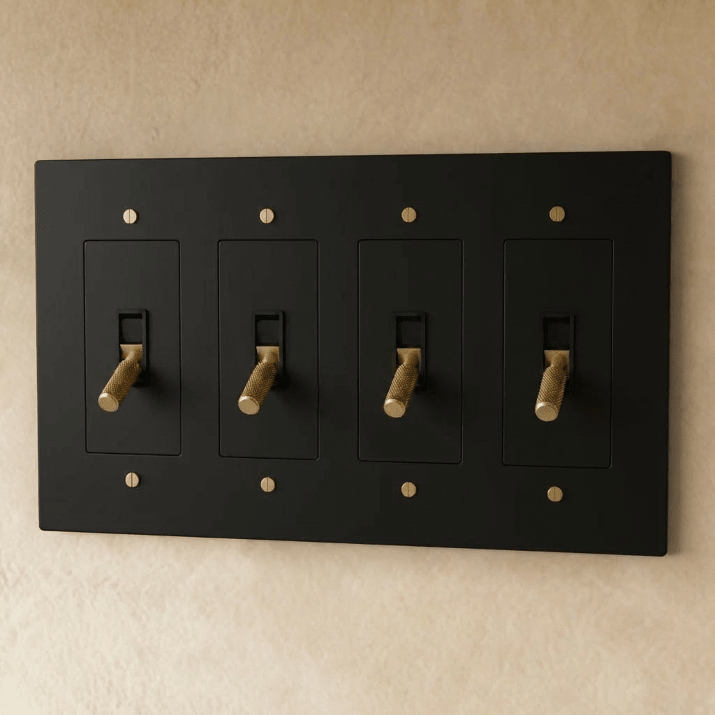 Solid Brass Toggle Light Switch – 7 Finishes | Qonforta