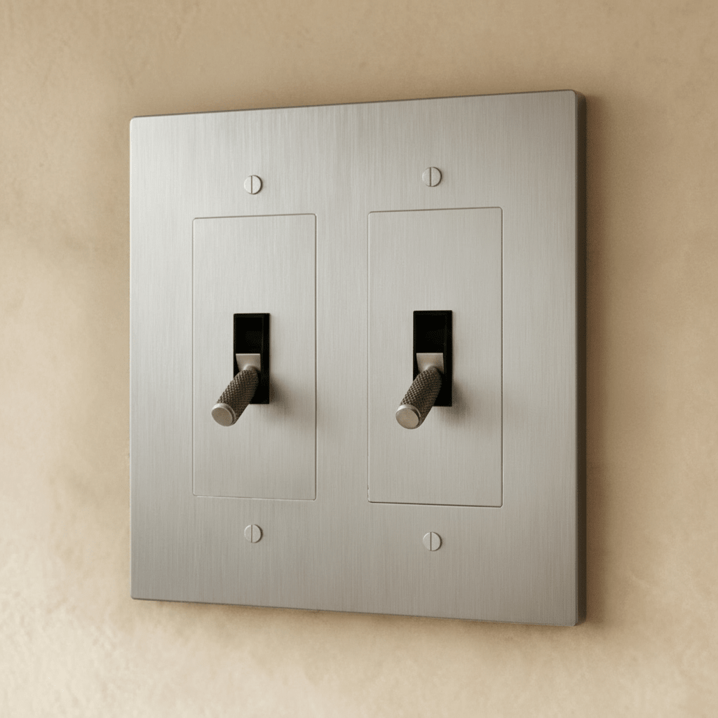 Solid Brass Toggle Light Switch – 7 Finishes | Qonforta
