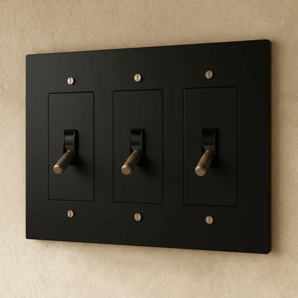 Solid Brass Toggle Light Switch – 7 Finishes | Qonforta