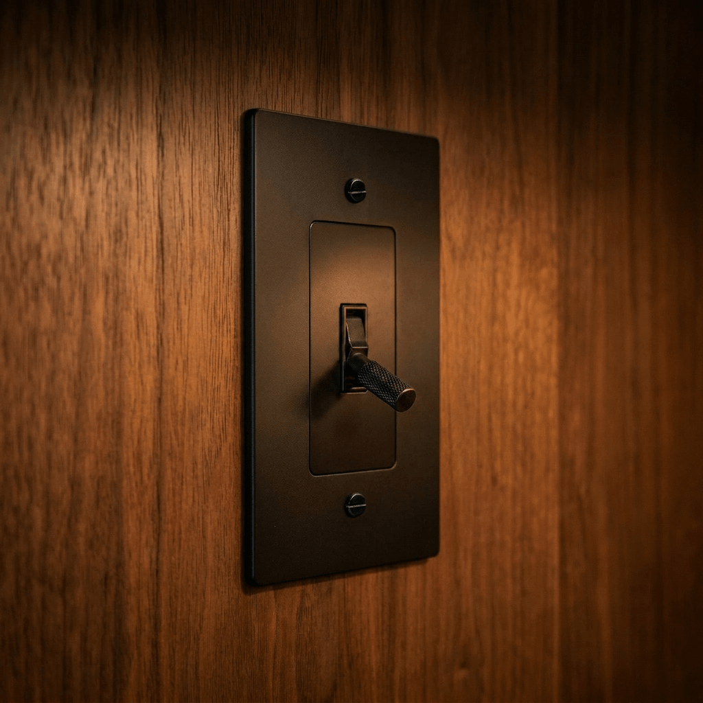 Solid Brass Toggle Light Switch – 7 Finishes | Qonforta
