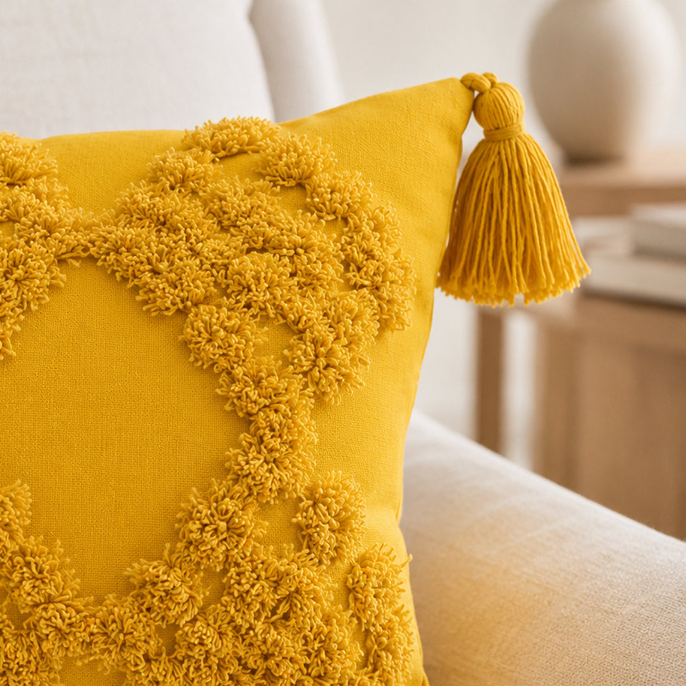 Orvella Tufted Tassel Throw Pillow – Lumbar or Square | Qonforta
