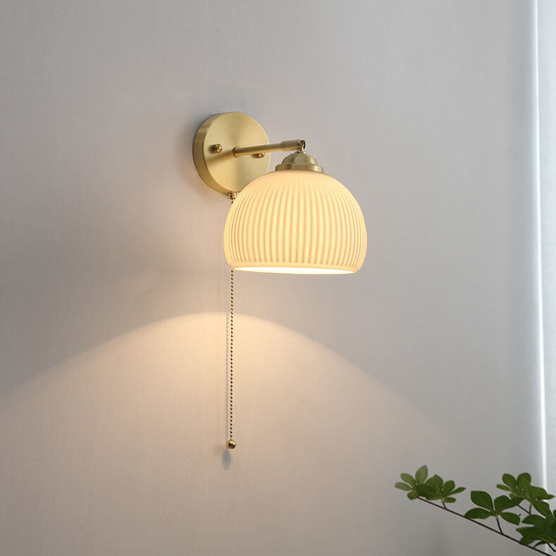 Milk glass wall sconce with pull chain, supplier product photo 2