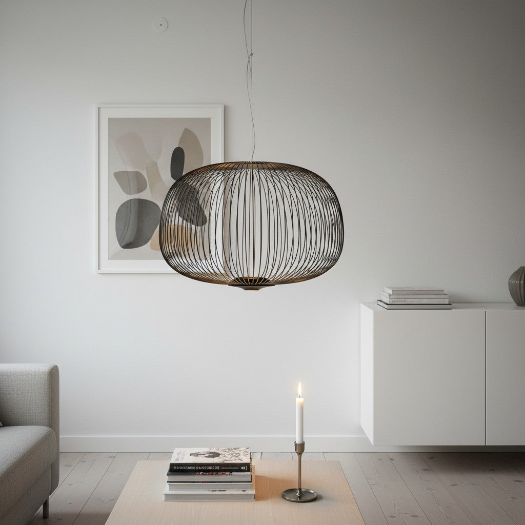 Wire Cage LED Pendant Light | 4 Colors | Qonforta