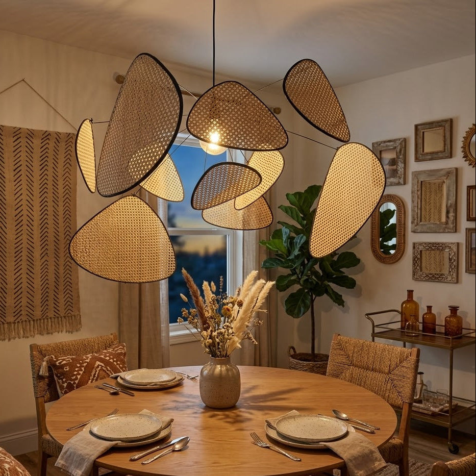 Rattan Pendant Light | 3 Sizes | Black | Qonforta