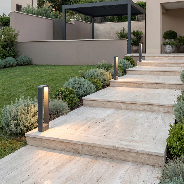 Outdoor LED Bollard Light Garden Path – 2 Sizes 2 Colors | Qonforta