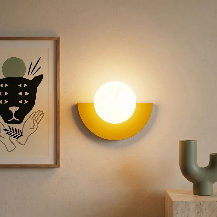 Nordic Semicircle Wall Sconce | 6 Colors & 2 Light Modes | Qonforta