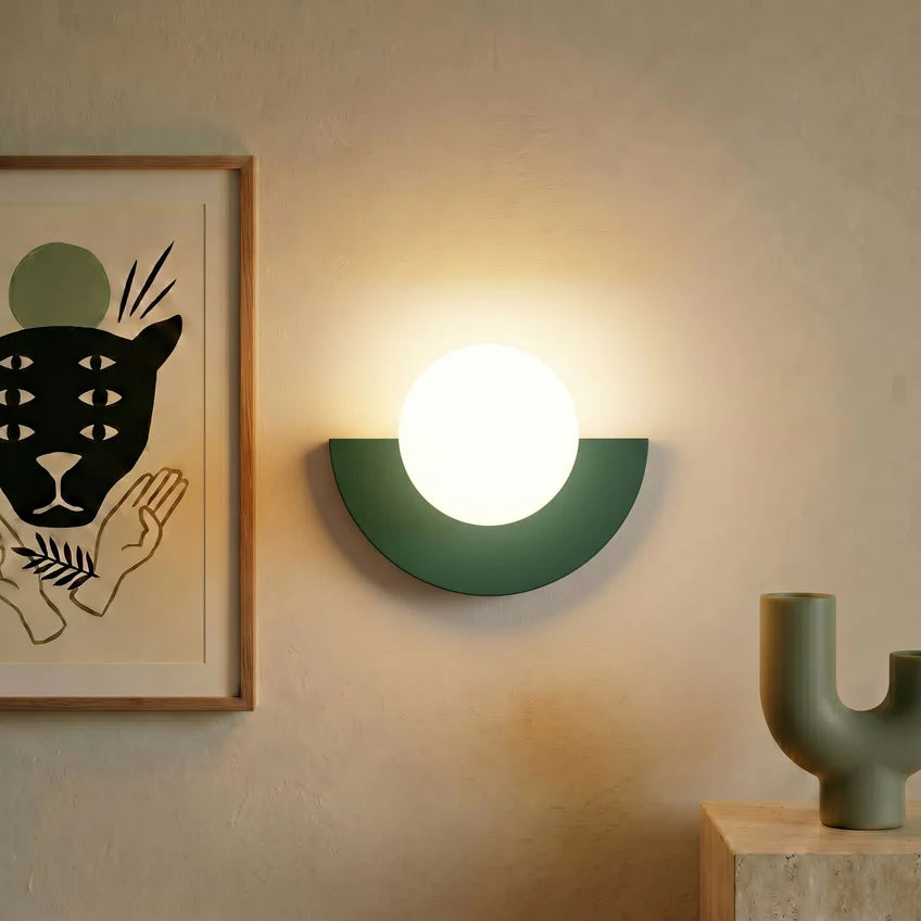 Nordic Semicircle Wall Sconce | 6 Colors & 2 Light Modes | Qonforta