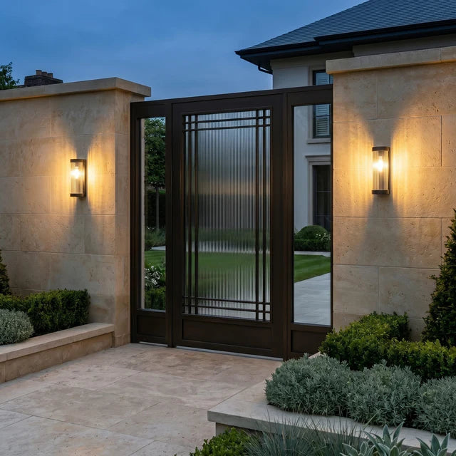 Solar Outdoor Wall Lantern Cylinder LED IP65 – 3 Sizes Black | Qonforta