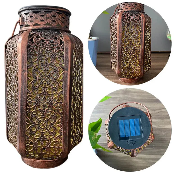 Solar Metal Lantern | Copper | Outdoor | IP44 | Qonforta