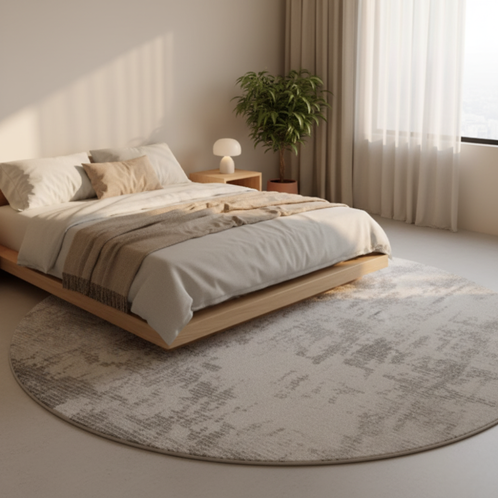 Round Plush Area Rug | Italian Style Design | Qonforta