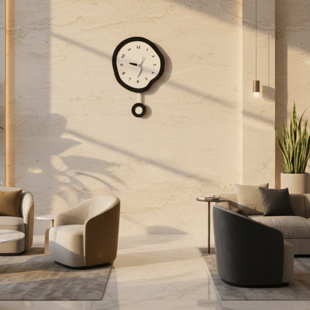 Warped Wall Clock | Silent Quartz Movement | Qonforta