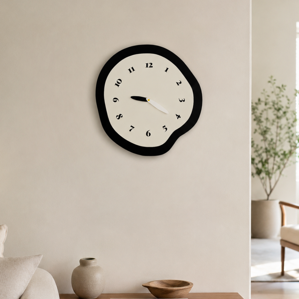 Warped Wall Clock | Silent Quartz Movement | Qonforta