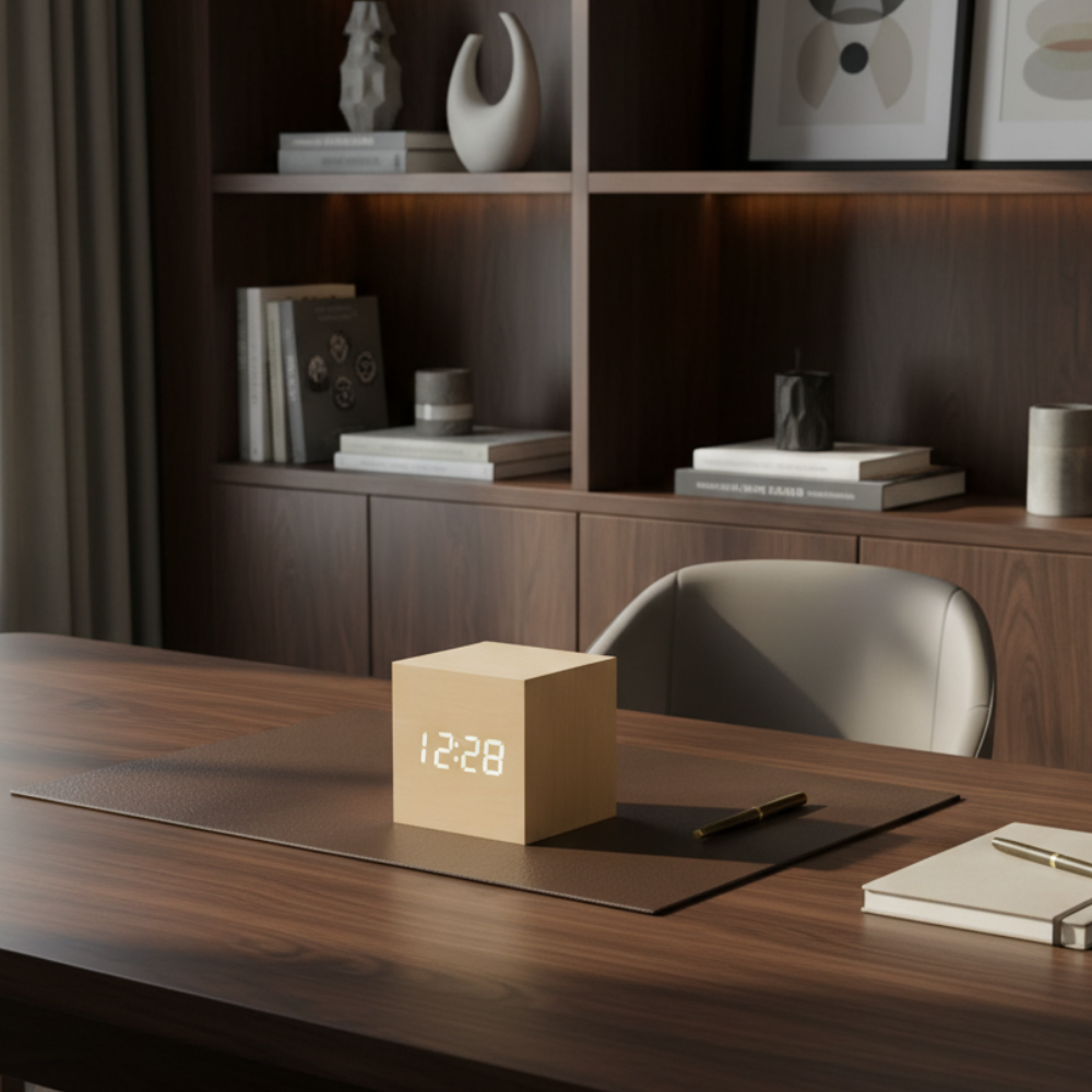 Wooden Sunrise Alarm Clock | Bamboo Finish | Qonforta