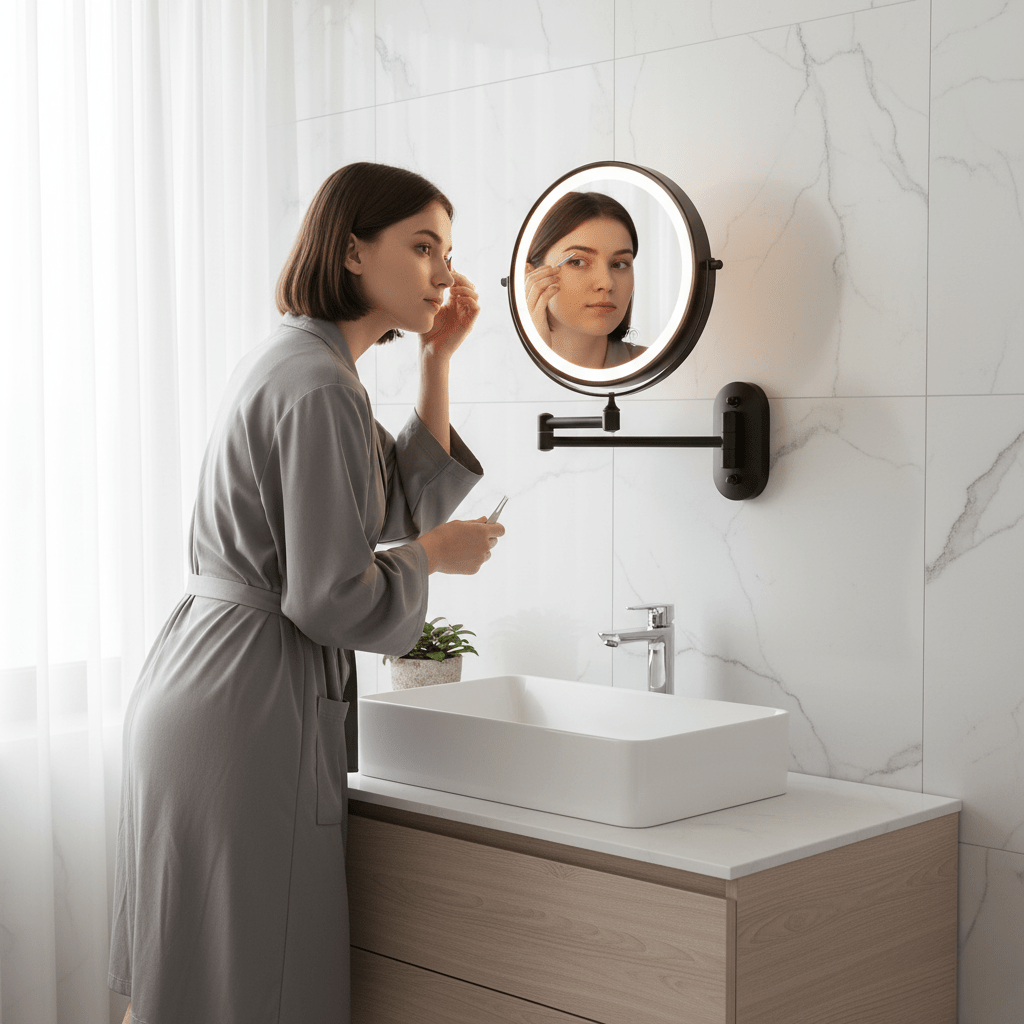 LED Magnifying Mirror Rechargeable | Touch Control Vanity Mirror | Qonforta