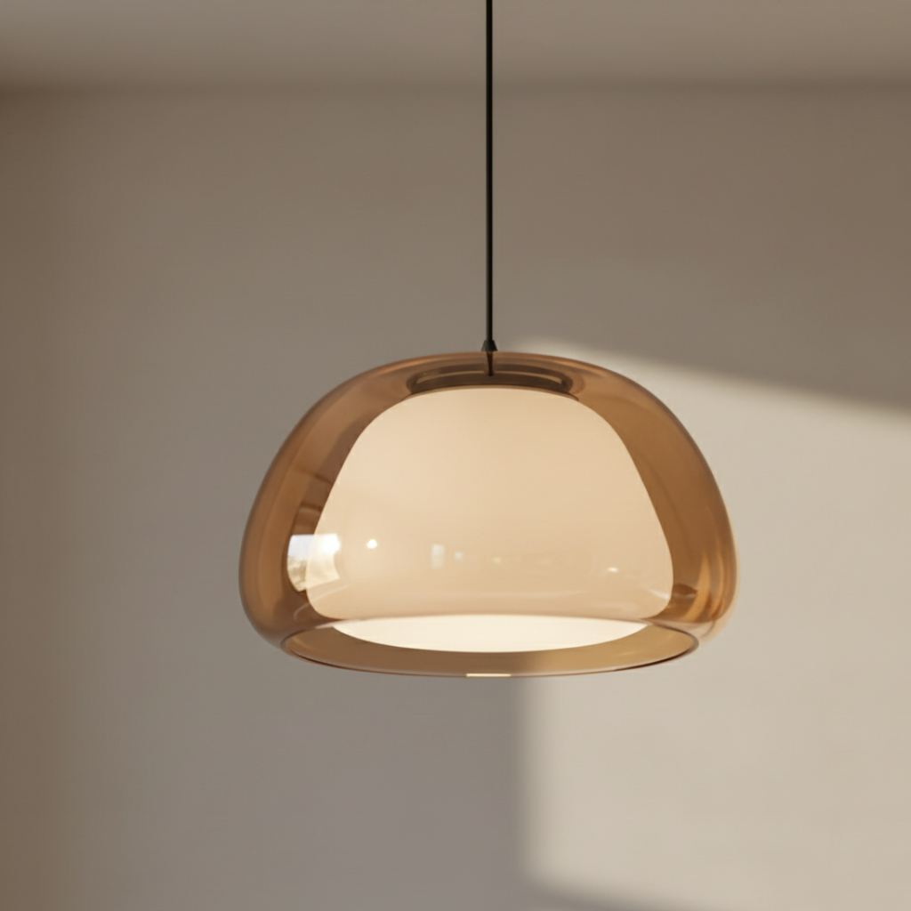 Modern Glass Dome Pendant Light | Adjustable Kitchen Island Pendant | Qonforta