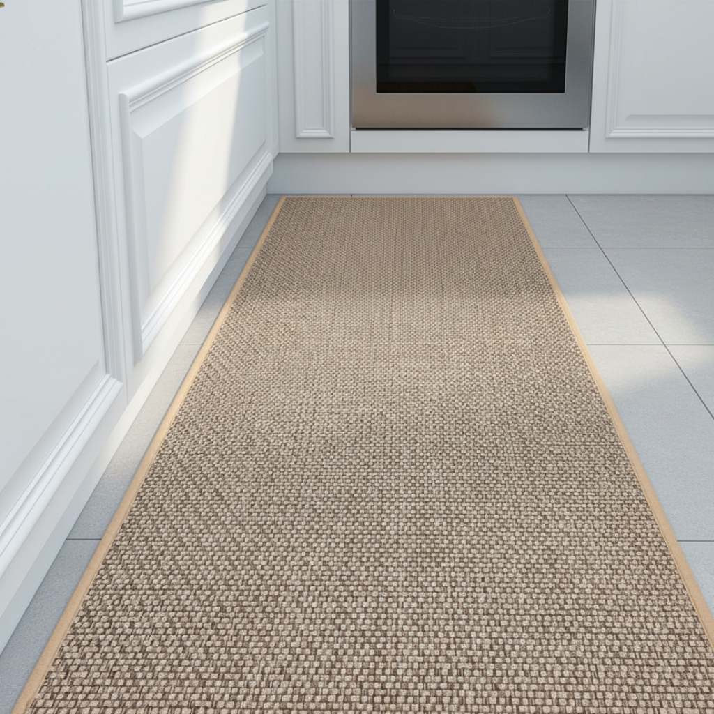 Woven Kitchen Mat | Non-Slip Rubber Backing | Qonforta