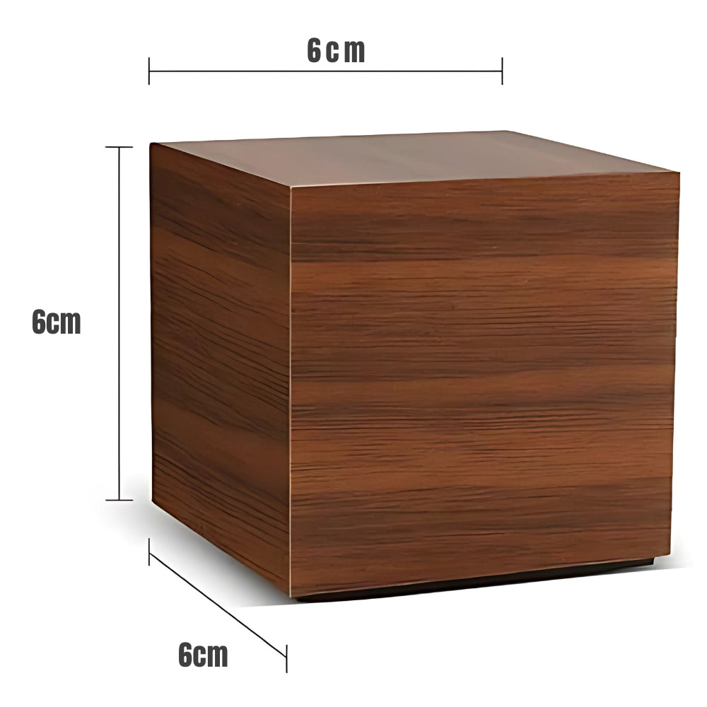 Cube LED alarm clock drawing with its size