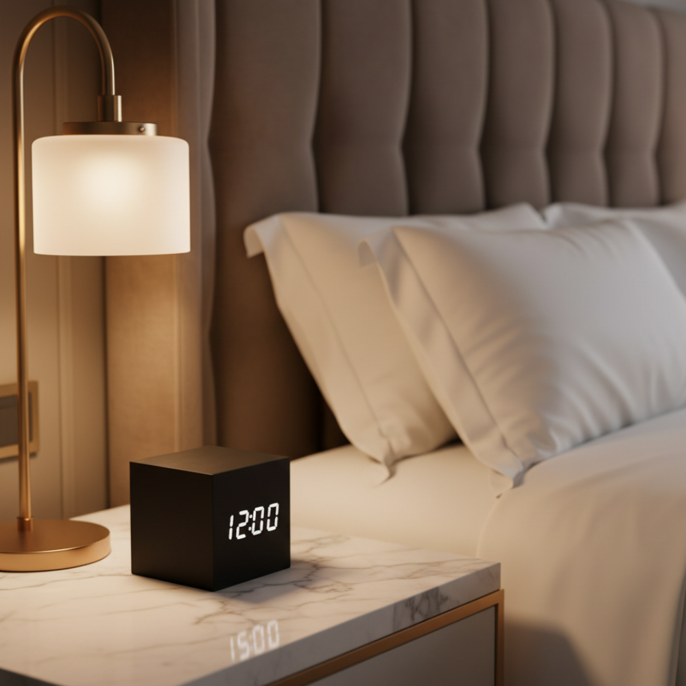 Wooden Sunrise Alarm Clock | Bamboo Finish | Qonforta