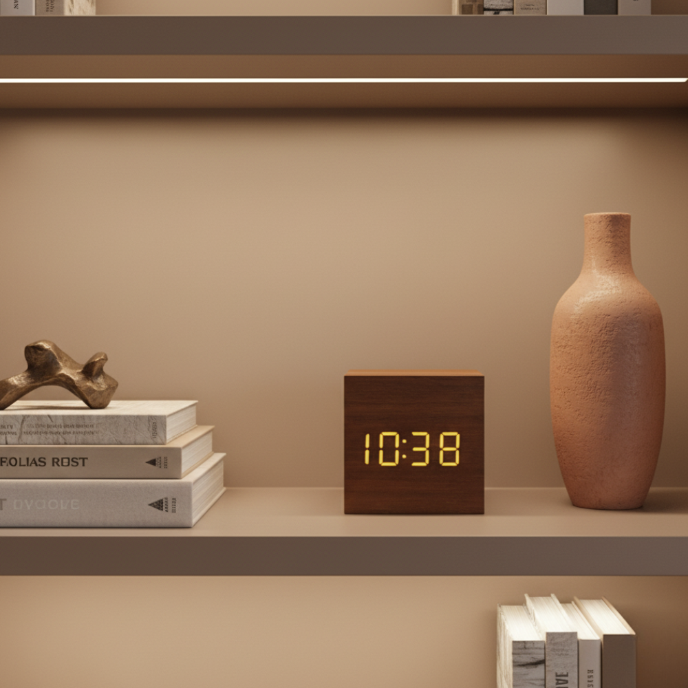 Wooden Sunrise Alarm Clock | Bamboo Finish | Qonforta