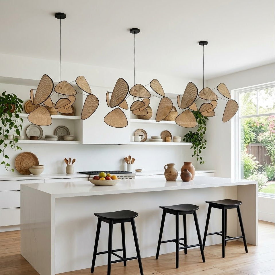 Rattan Pendant Light | 3 Sizes | Black | Qonforta