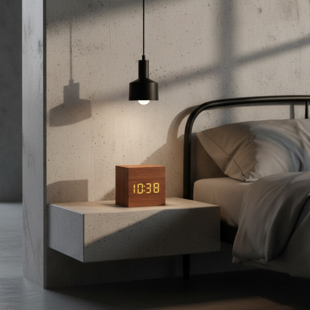 Wooden Sunrise Alarm Clock | Bamboo Finish | Qonforta