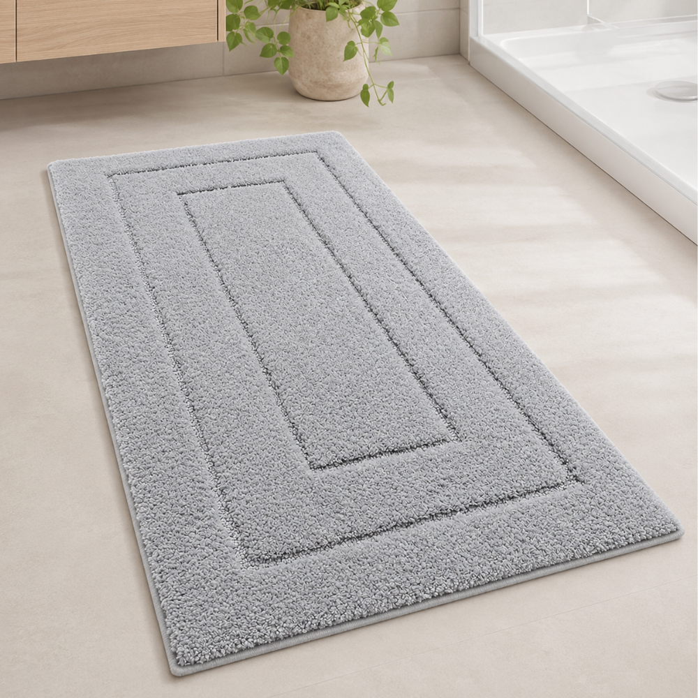 CloudStep Microfiber Bath Mat | Non-Slip TPR Backing | Qonforta
