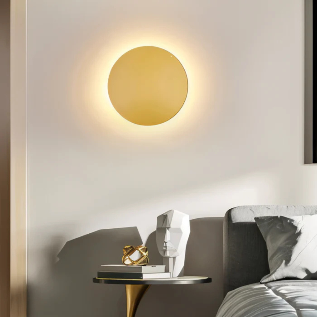 Hadro round wall sconce with warm white LED light
